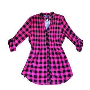 Miley Cyrus & Max Azria Pink and Black Flannel: Y2K, 2000s